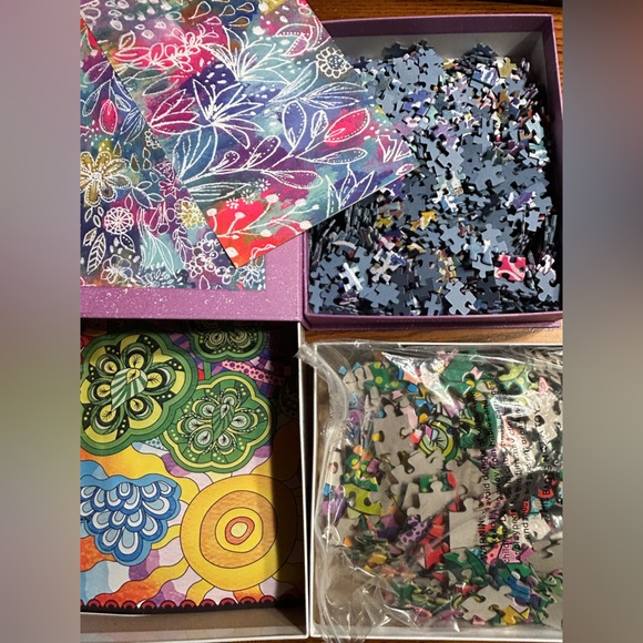 2 puzzle set - Floral Art 1000 Piece Puzzle and “Round Trees” 500 Piece - Picture 2 of 4